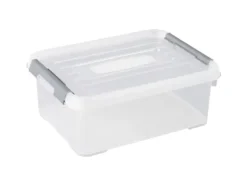 Curver 243946 Opbevaringsboks HANDY Kan stables (L x B x H) 400 x 290 x 150 mm Transparent, Sølv 1 stk