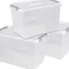 Curver 240682 Plasticbokse HANDY Lukket , Kan stables (B x H x T) 400 x 390 x 600 mm Transparent 3 stk