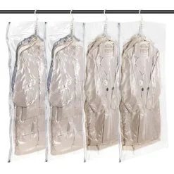 Dammsugningspåsar för hängande kläder 135x70 cm Set med 4 transparenta