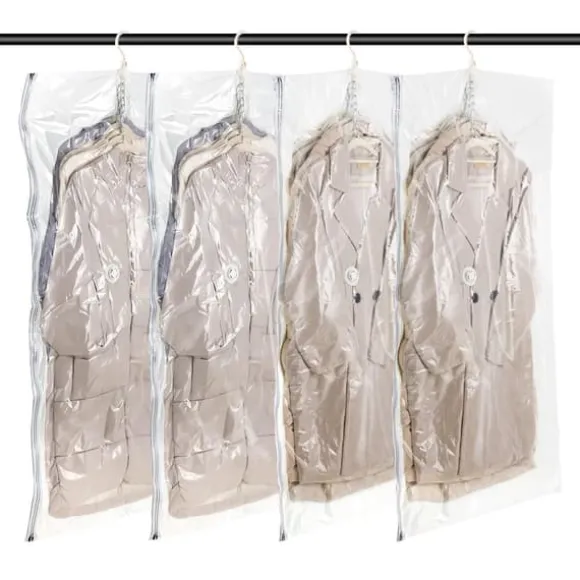 Dammsugningspåsar för hängande kläder 135x70 cm Set med 4 transparenta