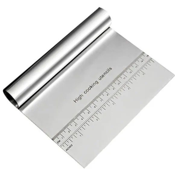 Degskrapa Rostfritt stål Slicer Pastry Pizza Cutter med mätskala