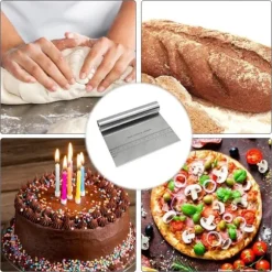 Degskrapa Rostfritt stål Slicer Pastry Pizza Cutter med mätskala