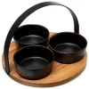 4-delad aperitifset "Wild" 21cm Svart & Natur