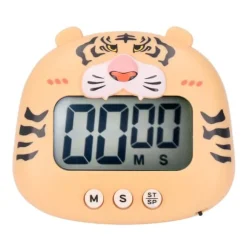 Digital Kökstimer Nedräkning Nedräkning Tecknad Djurljud Blixtvarning Enkel användning med ställ för matlagning Undervisning Gul tiger