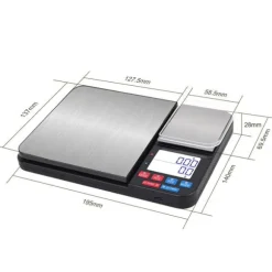Digital köksvåg med dubbla vägplattor 10 kg/1g och 500g/0.01g