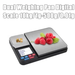 Digital köksvåg med dubbla vägplattor 10 kg/1g och 500g/0.01g