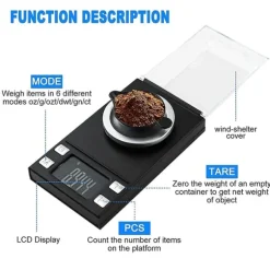 Digital mini våg i fickformat 50 g/0,001 g