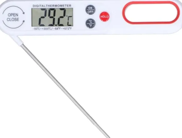 Digital Stektermometer | Vikbar | Omedelbar Läsning Vit