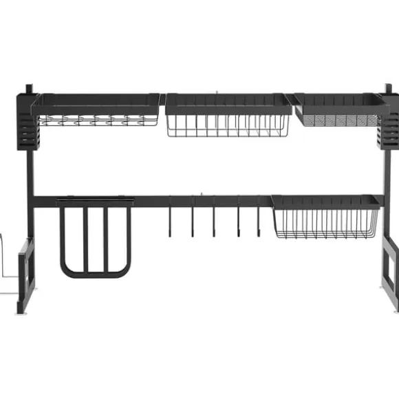 Diskställ för torkning, 93x30x52,5 cm, svart