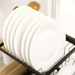 Diskställ för torkning, 93x30x52,5 cm, svart