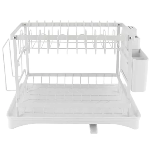 Diskställ, Kompakt Design, Hållbara Material,L, Vit, 2-nivå