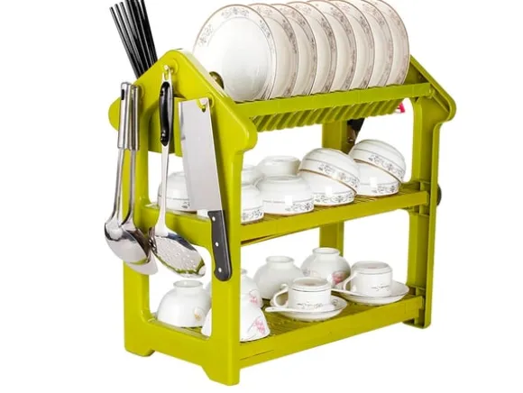 Diskställ med Tre Nivåer - Diskställ med avrinning