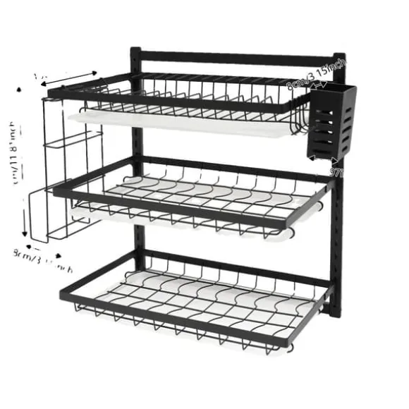 Diskställ, Väggmonterat, Platsbesparande Design,Svart