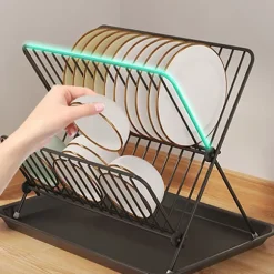 Diskställ 32 x 21 x 26,5 cm – svart metall med två våningar