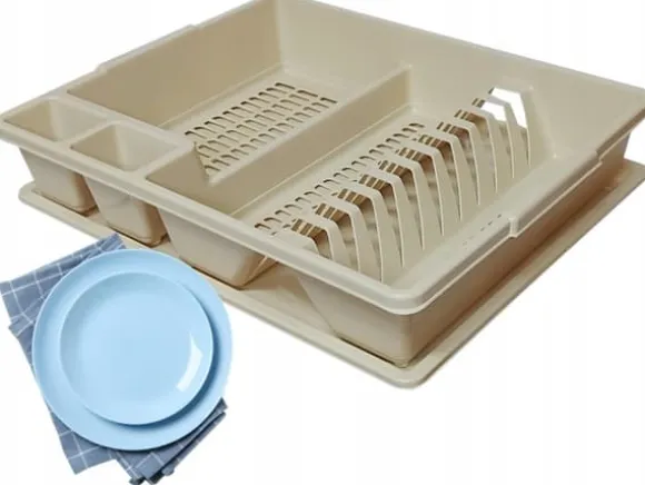 Disktorkställ med avlopp - BEIGE Bentom