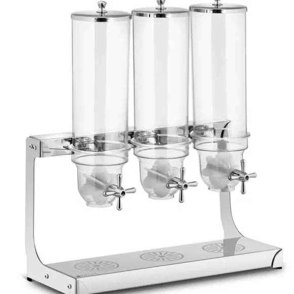 Dispenser dispenser för godisrisflingor, transparent, trippel, 10,5 l