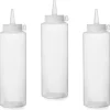 Dispenserflaska för kalla såser, set om 3 stycken. - genomskinlig 0,35L - HENDI 557853