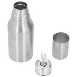 Dispenser för olivolja i rostfritt stål 500ML Läcksäker Dammsäker kök Olivolja Karaff Silver