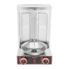Döner Kebab/Shawarma Grill - Vertikal Gasgrill - Automatisk Rotation - 2 Brännare - Vredkontroll - Kommersiell - Silver