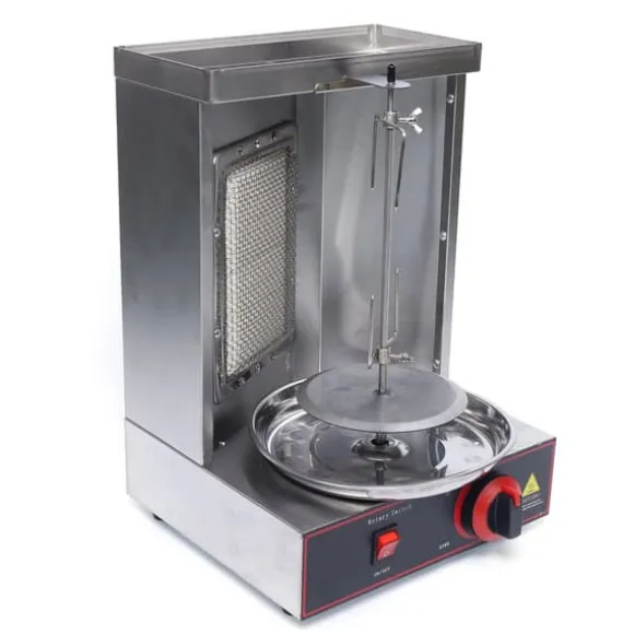 Doner Kebab Grillmaskin, Rostfritt Stål, 2000W, LPG och Infraröd Värme, 10kg Kapacitet, Temperaturintervall 0-300°C