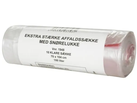 Dragpåse, ABENA Poly-Line Supersäk, 100 l, klar, LLDPE/jungfru - (18 st.)