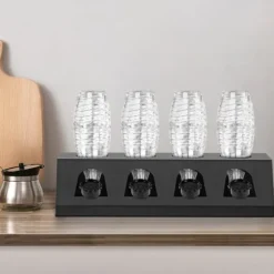 Dropphållare i rostfritt stål Droppställning för Crystal flaskhållare och Emil flaskor Streambrush med lockhållare Droppbricka Flaskor