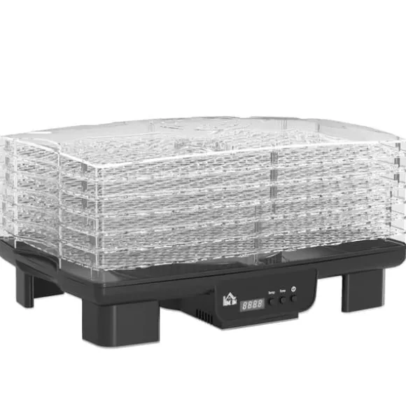 Dörrautomat 550 W, 40–70°C, 6 höjdjusterbara brickor, 48 h timer, svart