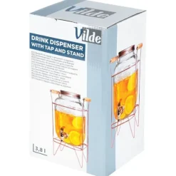 Dryckesburk med kran och guldfärgat stativ 4,2 l