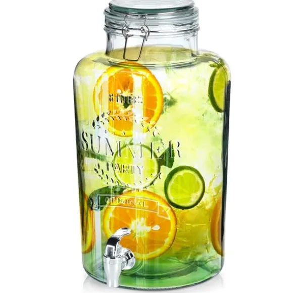 Dryckesdispenserburk i glas med kran 8L