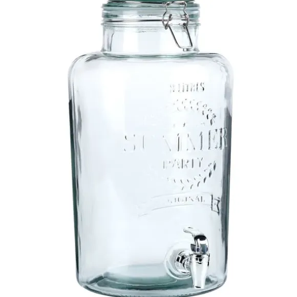 Dryckesdispenserburk i glas med kran 8L