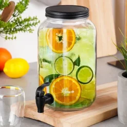 Dryckesdispenserburk i glas med kran 3,2L