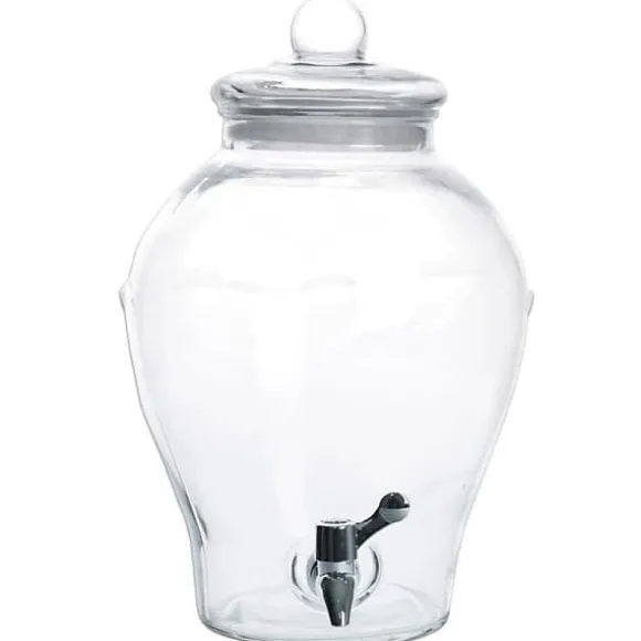 Dryckesdispenser, glas, 23x35 cm, återanvändbar, säker lock, bred öppning