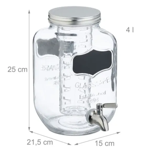 Dryckesdispenser, 25x15x21.5 cm, Klar