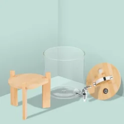 Dryckesdispenser, 40x22,5x30 cm, Klar Brun Silver