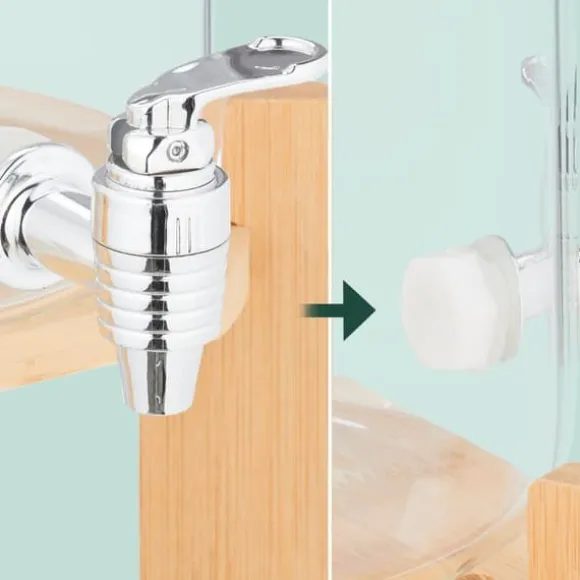 Dryckesdispenser, 40x22,5x30 cm, Klar Brun Silver