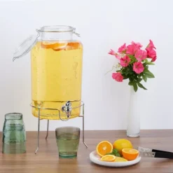 Dryckesdispenser, 48x21x27 cm, Transparent, Silver