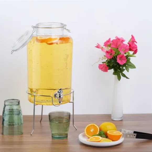 Dryckesdispenser, 48x21x27 cm, Transparent, Silver