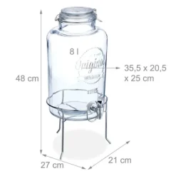 Dryckesdispenser, 48x21x27 cm, Transparent, Silver