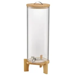 Dryckesdispenser, 20,5x20,5x63,7 cm, Transparent, Glas med träställning