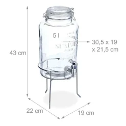 Dryckesdispenser, 43x19x22 cm, Transparent