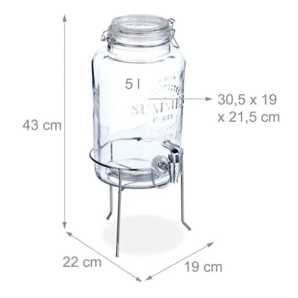 Dryckesdispenser, 43x19x22 cm, Transparent