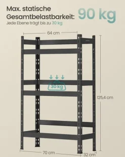 Dryckeshållare, 32x70x125,4 cm, Svart