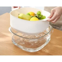 Dubbel durkslagsskål - För frukt, sallad och grönsaker