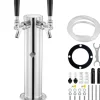 Dubbelkranar Fatölstornautomat, rostfritt stål, Kegerator Tower Kit med förmonterad slang och självstängande kran för fest och bar