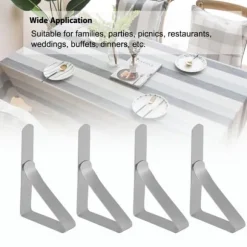 Dukklämmor i rostfritt stål - Set med 4, halksäkra bordshållare (5*4 cm)