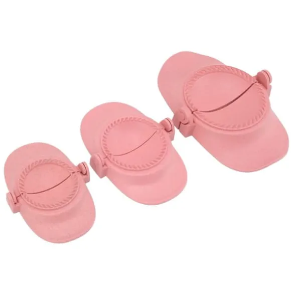 Dumpling Maker Set - 3 storlekar vetehalm Empanadas pressform för matlagning i kök (rosa)