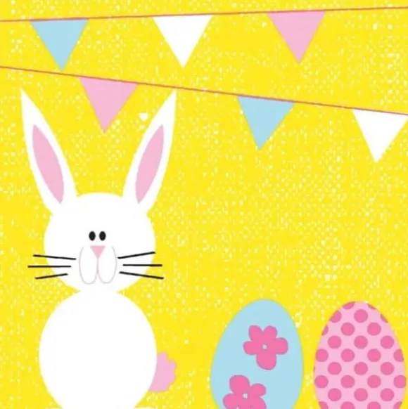 Duni Bunny & Eggs 3-lagers servetter 33x33