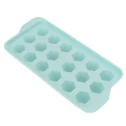 Easy Deforming Ice Cube-bricka - Livsmedelsklassad PP-iskubform med lock - Söt iskubbricka för kylskåp - Diamond 18 Grids Blue