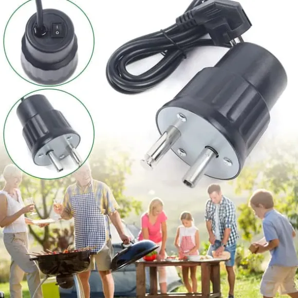 Elektrisk BBQ-motor, rotisseri grillspettmotor för grill, 220V, svart