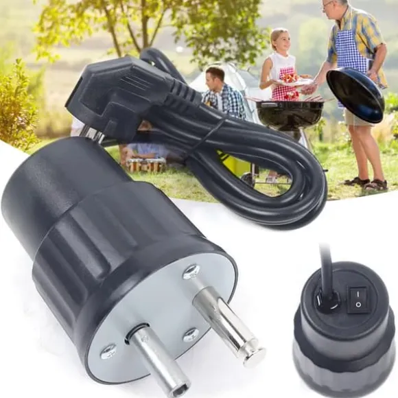 Elektrisk BBQ-motor, rotisseri grillspettmotor för grill, 220V, svart